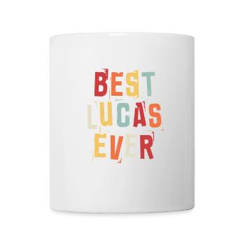 Meilleur Lucas Jamais Prénom Texte Rétro Cadeau - Mug blanc - blanc - Devant