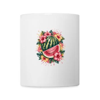 pastèque tropicale hibiscus d’été éclaboussure - Mug blanc - blanc - Devant