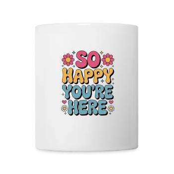 So happy you're here Retro - Mug - white - Front