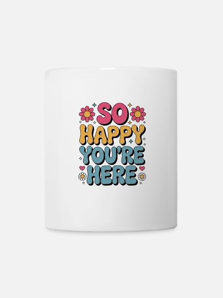 Tellement content que vous soyez ici Retro - Mug blanc - blanc