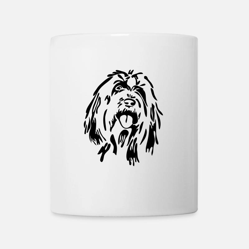 Bearded Collie hundehundehund Wilsigns - Kop/krus - hvid