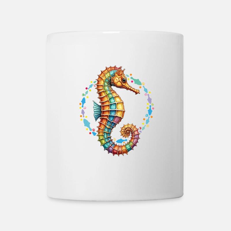 Hübsches dekoratives Seepferdchen - Tasse - Weiß