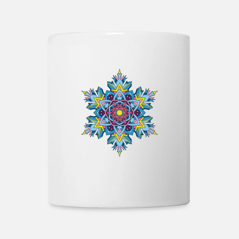 Schneeflocken Mandala - Tasse - Weiß