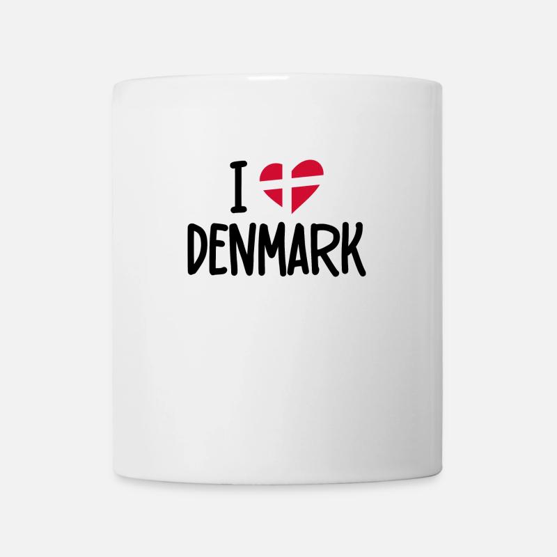 i love denmark flagge - Tasse - Weiß