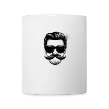 Moustache blanche - Mug blanc - blanc - Devant