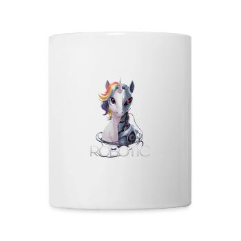 Lustiges Einhorn Roboter Robotic Kuscheln Cyborg - Tasse - Weiß - Vorne
