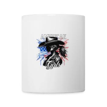 Patriotisches Amerikanisches Mädchen USA für - Tasse - Weiß - Vorne