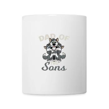 Starker Wolf mit Wolfs Kind für einen Papa - Tasse - Weiß - Vorne