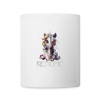 Lustiges Einhorn Roboter Robotic Kuscheln Cyborg - Tasse - Weiß - Vorne
