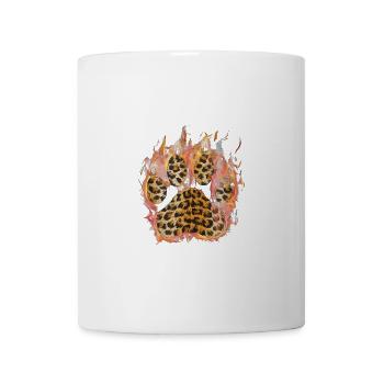 Leopard Flammenpfote Pfote Pfotenabdruck - Tasse - Weiß - Vorne