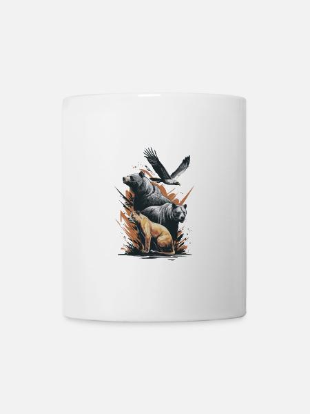 Wildlife Abenteuer Bär Adler - Tasse - Weiß