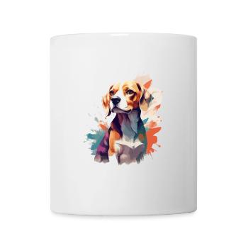 Beagle Dog in Watercolors Cool Colored - Mug - white - Front