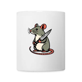 Fighter Fight Rat Mouse Violence Knife Attack - Mug - white - Front