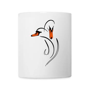 Duo de cygnes amoureux - Mug blanc - blanc - Devant