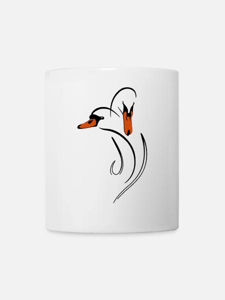Duo de cygnes amoureux - Mug blanc - blanc