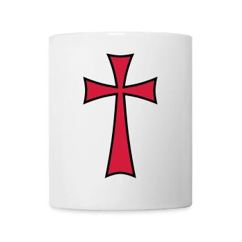 03 Templer Kreuz Mittelalter 2c - Mug blanc - blanc - Devant
