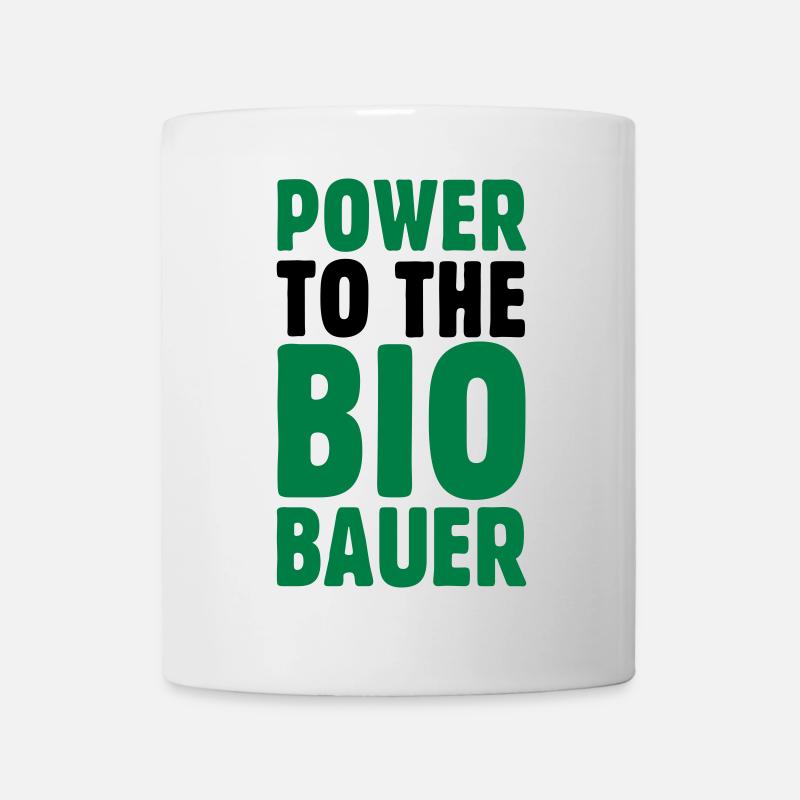 Power to the Biobauer Öko Spruch - Tasse - Weiß