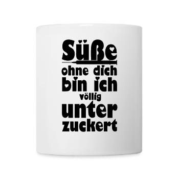 Süße - Völlig unterzuckert Liebe, Paare, Geschenk - Tasse - Weiß - Vorne