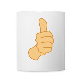 Pouce vers le haut Symbole Positif - Mug blanc - blanc - Devant