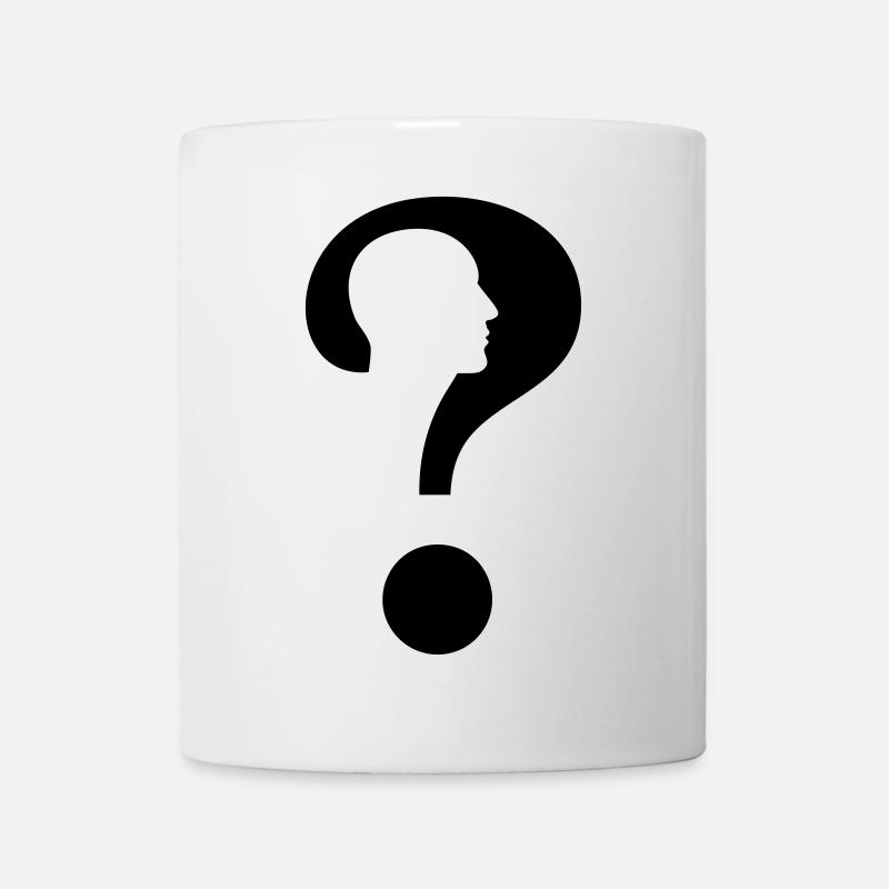 Point d’interrogation avec silhouette homme # - Mug blanc - blanc
