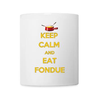 KEEP CALM and Eat FONDUE Cadeau Fromage Suisse - Mug blanc - blanc - Devant