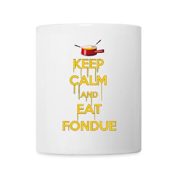 KEEP CALM and Eat FONDUE Cadeau Fromage Suisse - Mug blanc - blanc - Devant