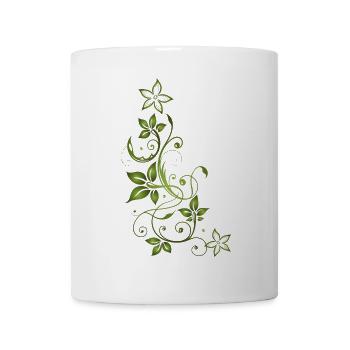 Feuille feuilles automne vert vrille - Mug blanc - blanc - Devant