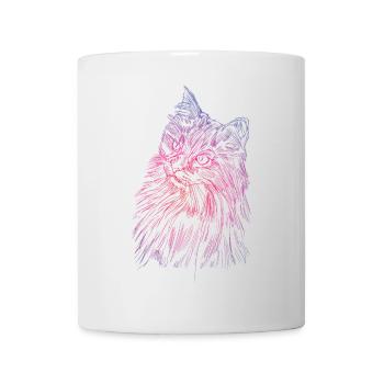 Cat face of a Persian cat as a domestic cat - Mug - white - Front