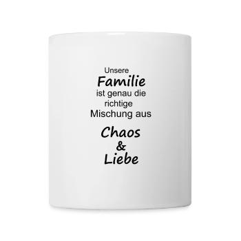 Family Love Joy Wealth Happiness Chaos Crazy - Mug - white - Front