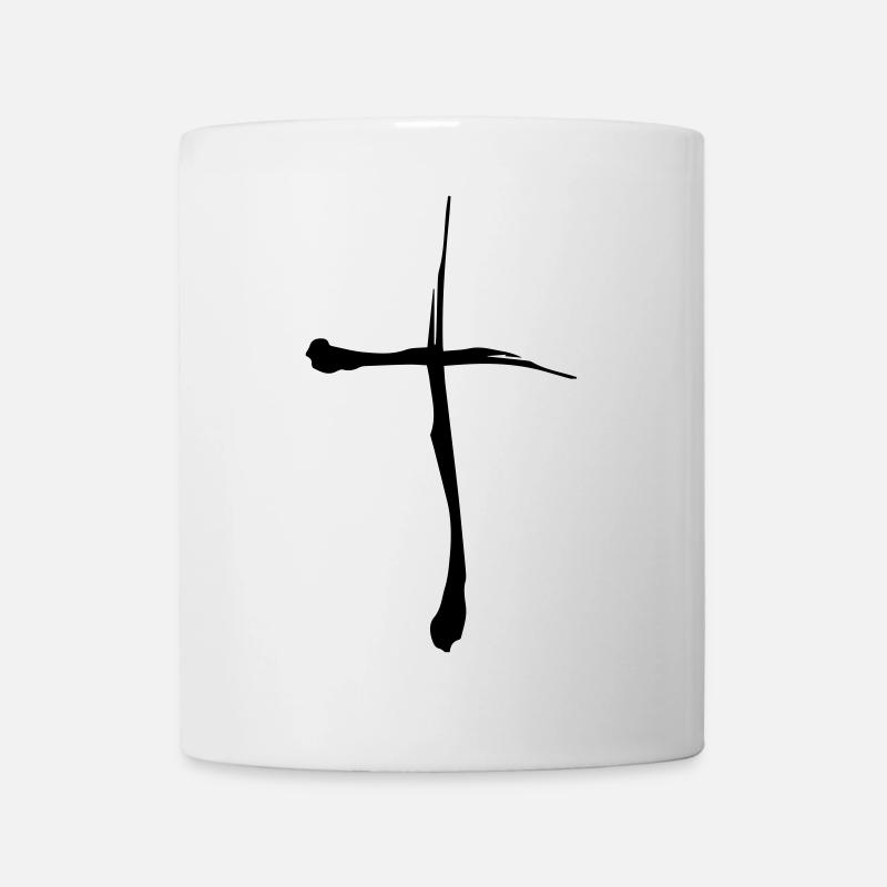 Stock Kreuz - Tasse - Weiß
