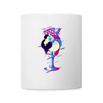 Eis Tasse 80er Retro Violett - Tasse - Weiß - Vorne