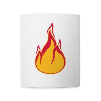 feuer flamme heiss brennen verbrennen warm clipart - Tasse - Weiß - Vorne