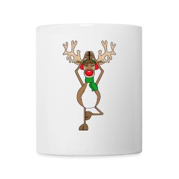 Rennais Rudolph Yoga Noël - Mug blanc - blanc - Devant
