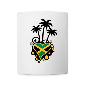 Palmen-Design (Jamaika-Herz) - Tasse - Weiß - Vorne