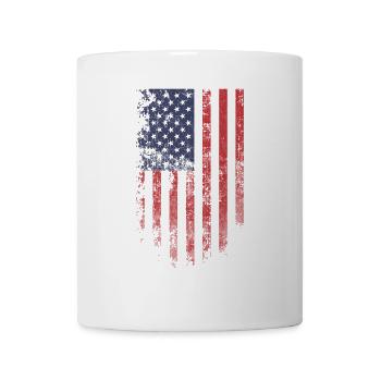 Drapeau américain en détresse Grunge - Mug blanc - blanc - Devant
