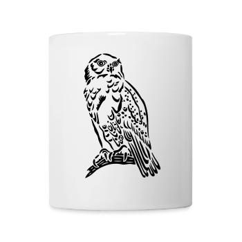 Schöne Schneeeule im Tattoo Style. - Tasse - Weiß - Vorne