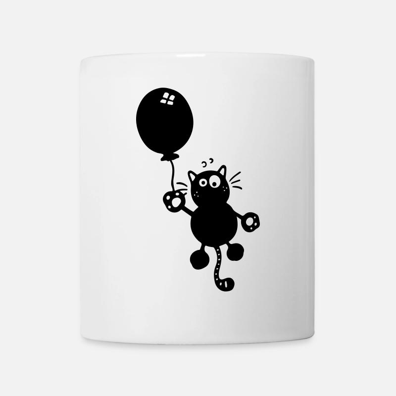 Katze mit Ballon - Tasse - Weiß