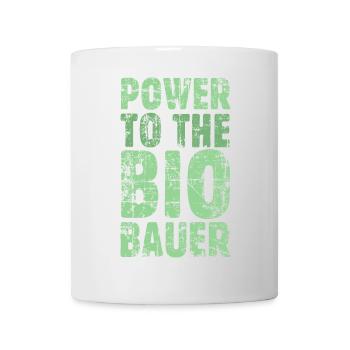 Power to the Biobauer Bio Grün Hell - Tasse - Weiß - Vorne