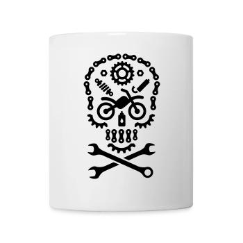 Halloween MotoCross Skull Dirt Bike Motorcycle - Mug - white - Front