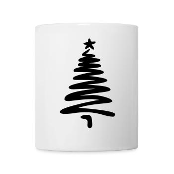 Christmas tree linear hand-drawn - Mug - white - Front