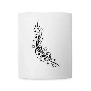 Tribal Tattoo ornament with stars. - Mug - white - Front