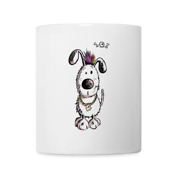 Skull Dog Comic - Fun - Cartoon - Dogs - Mug - white - Front