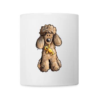 Pudel mit Teddy - Tasse - Weiß - Vorne