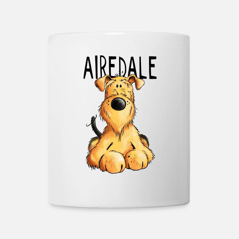 Witziger Airedale Terrier - Hund - Geschenk - Tasse - Weiß
