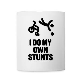 I do my own stunts lustige Rollstuhlbasketball - Tasse - Weiß - Vorne