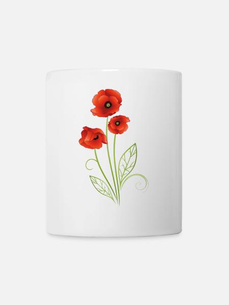 Coquelicots avec des feuilles de filigrane. Été. - Mug blanc - blanc