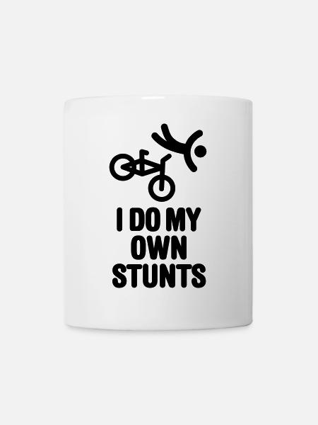I do my own stunts BMX bicycle motocross cycling - Mug - white