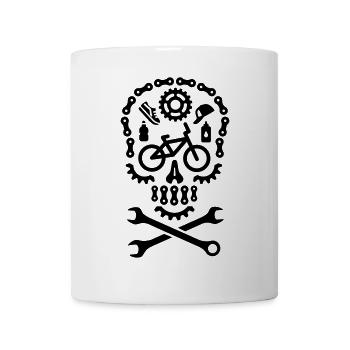 Halloween BMX bicycle motocross skull bicycle - Tasse - Weiß - Vorne