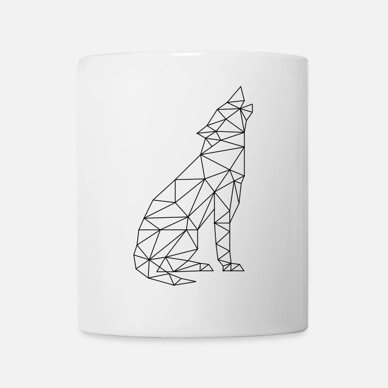 Wolf Call Wolf Contour Silhouette - Mug blanc - blanc