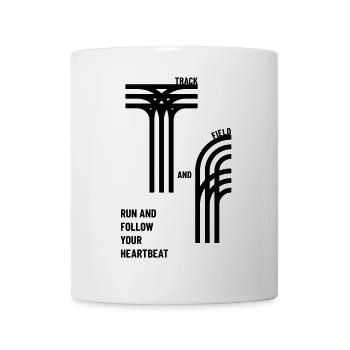 Track & Field Leichtathletik Herzschlag Spruch - Tasse - Weiß - Vorne